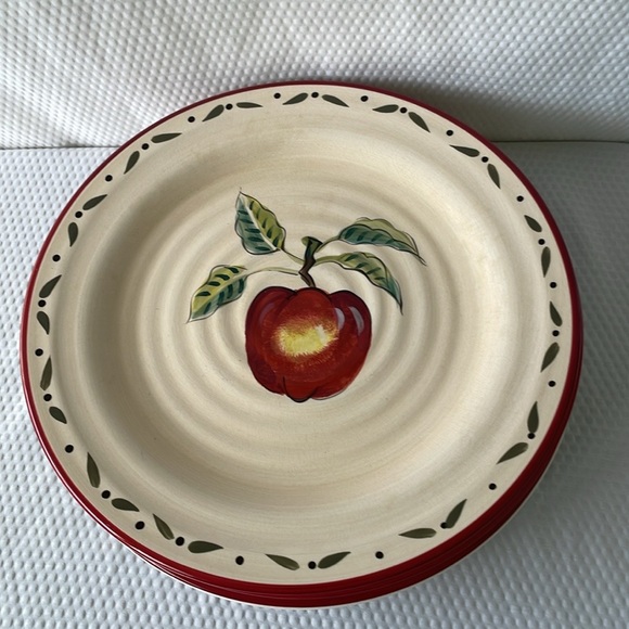 Home Trends Apple Grove  Earthenware 11” Dinner Plate.  Set of four. - Picture 6 of 8